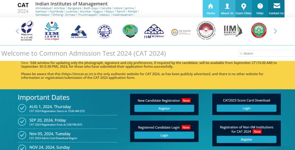 Download CAT Exam 2024 Admit Card